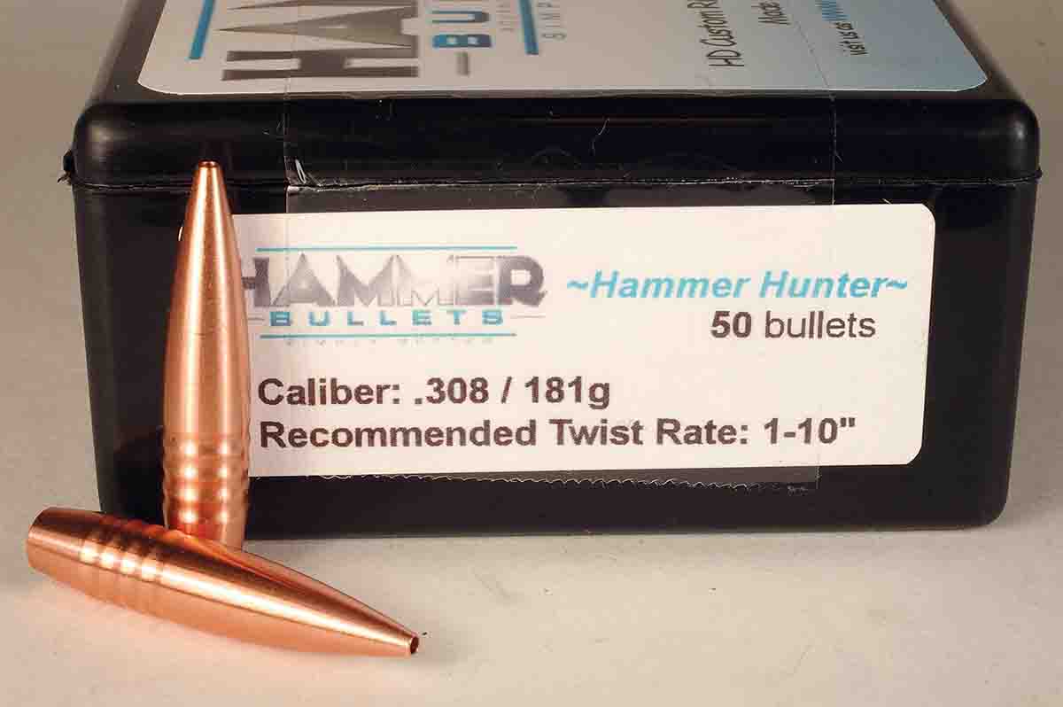 Hammer 181-grain .30-caliber Hunter bullets are very long for their weight. Like all Hammer bullets, Hunters are made of copper.
